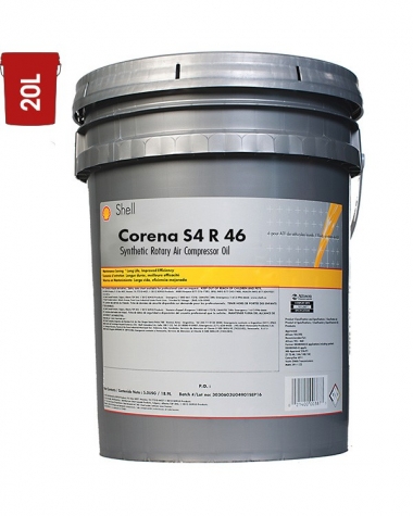 Huile SHELL Corena S4 R46   Marque SHELL - Emballage Bidon 20L -  Normes API ISO 46