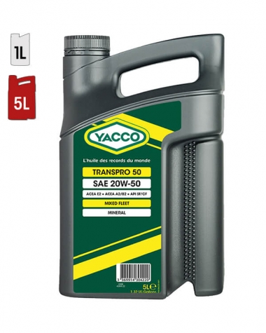 Huile Moteur YACCO TRANSPRO 50 20W50 5L